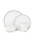 Gourmet Basics by juliana cream 16 pc dinnerware set, service for 4