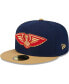 ფოტო #2 პროდუქტის Men's Navy, Gold New Orleans Pelicans Gameday Gold Pop Stars 59FIFTY Fitted Hat