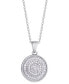 ფოტო #1 პროდუქტის Diamond 1/4 ct. t.w. Circle Pendant Necklace in Sterling Silver