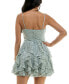 ფოტო #2 პროდუქტის Juniors' Sequined Lace Ruffled Petal Dress