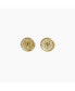 Фото #1 товара Round Rosette Medallion Stud Earrings 14K Solid Gold