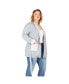 ფოტო #3 პროდუქტის Plus Size Reverse Trim Shawl Collared Self Tie Cardigan