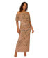 ფოტო #3 პროდუქტის Women's Beaded Mesh Cold-Shoulder Gown