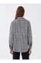 LCW Vision Desenli Uzun Kollu Oversize Kadın Tüvit Gömlek Ceket