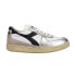 Diadora Mi Basket Low Metal Used Lace Up Mens White Sneakers Casual Shoes 17854
