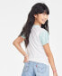 Фото #2 товара Big Girls Dye-Effect Short-Sleeve Logo Graphic T-Shirt
