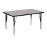 Фото #1 товара 30''W X 48''L Rectangular Grey Thermal Laminate Activity Table - Height Adjustable Short Legs