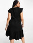 Only Curve tiered mini dress in black