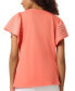 Фото #2 товара Women's Boat-Neck Flutter-Sleeve Top