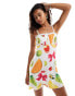 Фото #1 товара Reclaimed Vintage mini holiday sundress in all over fruit print