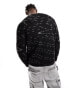 Weekday Norman relaxed space dye jumper in black