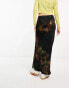 Фото #2 товара ASOS DESIGN chiffon bias maxi skirt in large scale dark floral print