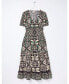 Women's Plus Size Priya Mosaic Leaf Midi Dress
