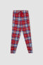 Фото #2 товара Fall In Love Regular Fit Ekose Desenli Flanel Pijama Altı B5710ax23wn