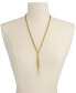 Фото #2 товара Macy's diamond Tassel Lariat Necklace (1/4 ct. t.w.) in 14k Gold-Plated Sterling Silver