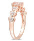 ფოტო #4 პროდუქტის Morganite (3/4 ct. t.w.) and White Topaz (1/6 ct. t.w.) Rose Gold Plated Silver, Oval Heart Ring