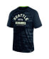Men's College Navy, Neon Green Seattle Seahawks Hail Mary Raglan T-shirt