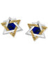 ფოტო #3 პროდუქტის EFFY® Men's Lapis Lazuli Star of David Cufflinks in Sterling Silver & 18k Gold-Plate