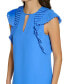 Women's Jewel-Neck Pleat-Sleeve Chiffon Dress