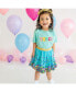 Фото #2 товара Little and Big Girls Aqua Confetti Tutu Skirt