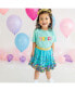 Little and Big Girls Aqua Confetti Tutu Skirt