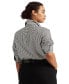 Фото #2 товара Plus-Size Striped Easy Care Cotton Shirt