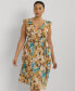 ფოტო #3 პროდუქტის Plus Size Floral Empire-Waist A-Line Dress