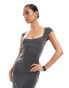 Hollister low back dress with build in support in grey/brown