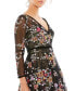 ფოტო #3 პროდუქტის Women's Black Floral Embroidered Tea Length Dress