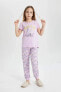 Фото #1 товара Kız Çocuk Looney Tunes Kısa Kollu Pijama Takımı