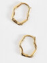 Orelia wave huggie hoops in gold plate