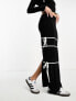 Фото #7 товара ASOS DESIGN maxi skirt co ord with contrast strap detailing in black