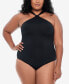 Фото #4 товара Plus Size Tummy-Control High-Neck One-Piece Swimsuit
