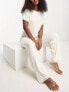 Фото #3 товара ASOS DESIGN mix & match rib & lace pyjama tee in cream