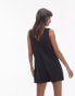 Topshop button down playsuit in black cupro Черный, 36 - фото #4