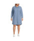 Фото #1 товара Plus Size Chambray Button Front Dress