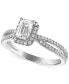 Certified Diamond Emerald-Cut Engagement Ring (7/8 ct. t.w.) in 14k White Gold featuring diamonds with the De Beers Code of Origin, Created for Macy's