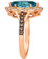 Фото #4 товара Blue Topaz (1-3/4 ct. t.w.) & Diamond (1/2 ct. t.w.) Marquise Halo Ring in 14k Rose Gold