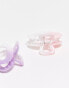 Фото #4 товара DesignB London pack of 2 ombre oval hair claws in pink and lilac