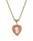 Gold-Tone Heart Cameo Locket 16" Adjustable Necklace