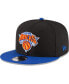 Men's Black, Blue New York Knicks 2-Tone 9FIFTY Adjustable Snapback Hat