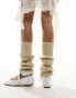 Фото #8 товара My Accessories London knitted leg warmers in beige