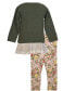 ფოტო #2 პროდუქტის Baby Girls Sweater Dress with Floral Leggings, 2 Piece Set