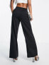 Фото #2 товара Extro & Vert Petite perfect basic jersey tailored trousers in black co-ord