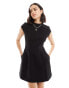 Bardot structured mini dress in black