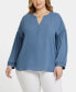 ფოტო #1 პროდუქტის Plus Size Paulina Peasant Blouse