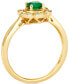 ფოტო #3 პროდუქტის Costa Smeralda Emeralds (1/4 ct. t.w.) & Nude Diamond (1/8 ct. t.w.) Flower Halo Ring in 14k Gold