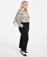 Plus Size Flat-Front Straight-Leg Mid Rise Pants