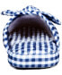 Women's Gingham-Print Bow-Top Slippers, Created for Macy's