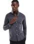 Farah Brewer slim fit oxford longsleeve shirt in dark grey